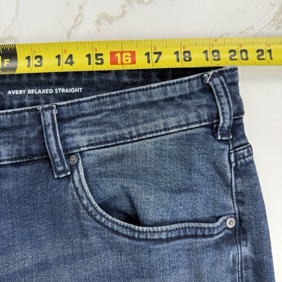 DL1961 Jeans Mens 40x33 Avery Relaxed Straight Seaport Dark Wash DL Ultimate - Picture 3 of 13